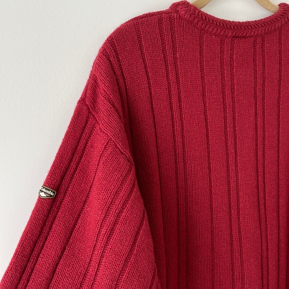 Columbia Red Cable Knit Crewneck Sweater - Picture 13 of 16